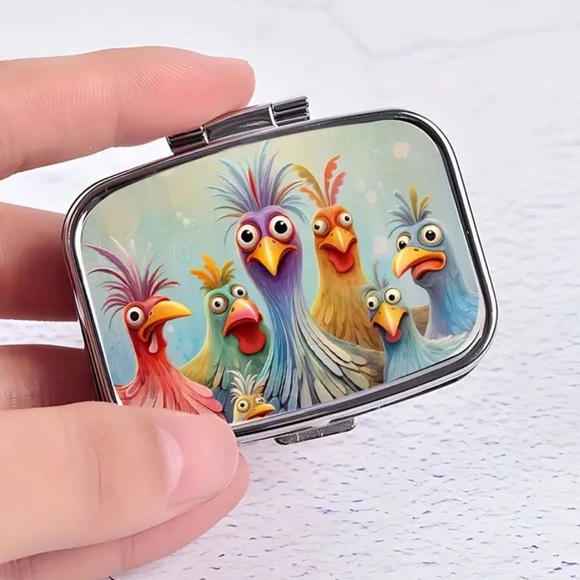 NEW| Cute Funny Cartoon Pattern Portable Pill Box Case Trinket Organizer - Picture 6 of 14